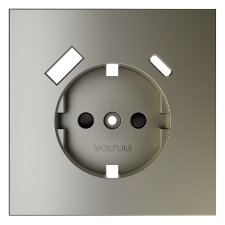 VLS001004 Накладка для розетки с заземлением и защитными шторками, с USB A+C, S70 (шелк). (ТМ Maytoni)