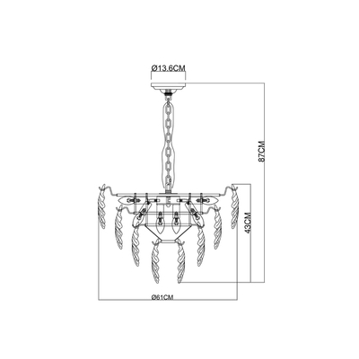 Подвесная люстра Arte Lamp LILLY A4070LM-9GO, 9хE14
