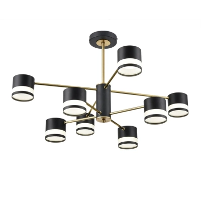 8240/8C COMFI LN26 239 черный/латунь, металл/акрил Люстра потолочная LED GX53 8*7W 220V LANIKA