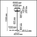 8043/1F MODERNI LN25 черный/серый/бежевый, металл/текстиль/ротанг Торшер Е27 1*60W 220V LAUNA