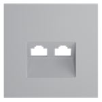 VLS001416 Накладка для розетки компьютерной двойной RJ45+RJ45 кат.6, S70 (серый). (ТМ Maytoni)