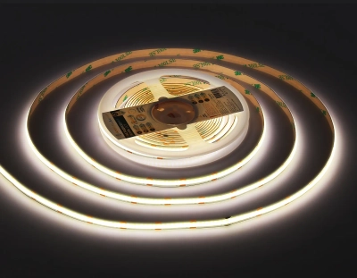 Светодиодная лента GS4901 COB 608Led/ 12W m/ 24V IP20 CCT 3000-6500K/ 5m*8mm*2.2mm кратность резки 26,31mm (3 конт.)