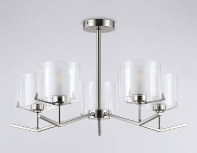 Светильник подвесной LH57001/5 SN/FR никель/белый матовый E14/5 max 40W D690*390