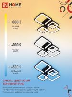 Светильник светодиодный ELEGANT ARISTO-B 90Вт 3000-6500К 7000лм 230В 535х370х151мм пульт ДУ черн. IN HOME 4690612047294