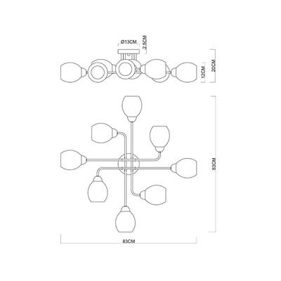 Потолочная люстра Arte Lamp ANDREA A8141PL-8BK, 8хE27