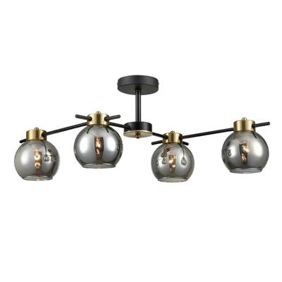 8059/4C COMFI LN24 черный, медь/дымчатый металл/стекло Люстра потолочная E27 4*60W 220V EMINA