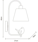Бра Arte Lamp PASSERO A4289AP-1WH, 1хE27