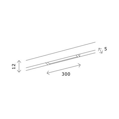 ST667.446.05 Магнитный трековый светильник Черный LED 1*5W 4000K 360Lm Ra&gt;80 100 IP20 L300xW5xH12 24V