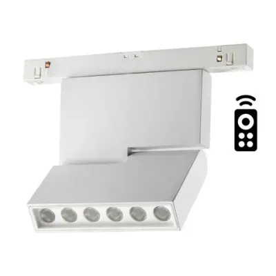 358627 SHINO NT21 065 белый Трековый низковольтный св-к диммируемый с ДУ, со сменой цв.температуры IP20 LED 3000~6500К 12W 48V FLUM