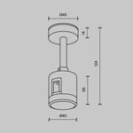 Крепление потолочное Short 78мм с прямым коннектором питания Flarity латунь, TRA156C-IPC1-BS. TM Maytoni