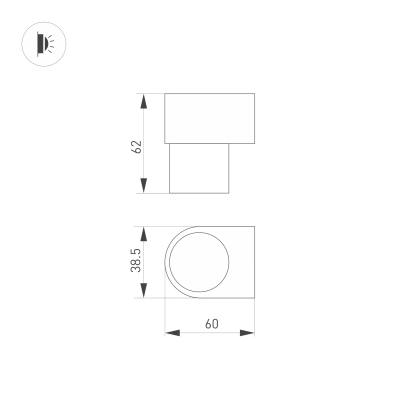 Светильник SP-SPICY-WALL-MINI-S60x39-3W Day4000 (WH, 40 deg, 230V) (Arlight, IP20 Металл, 3 года)