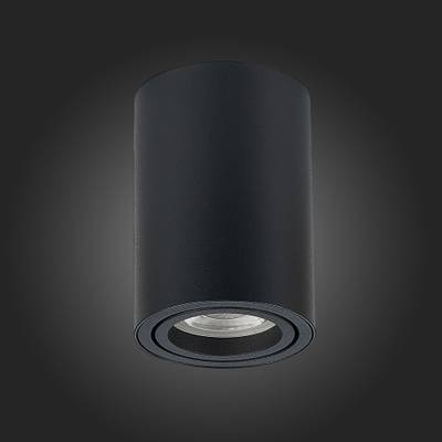 ST108.407.01 Светильник потолочный Мат. черный GU10 1*50W  D70xH100 220V Без ламп