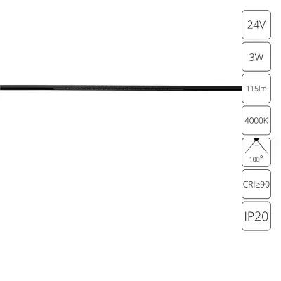 Магнитный трековый светильник Arte Lamp PRESTO A6229PL-1BK, 1хLED