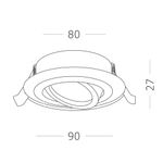 ST251.518.01 Св-к встр. Белый GU10 1*50W  IP20 L90xW90xH27 220V Без ламп