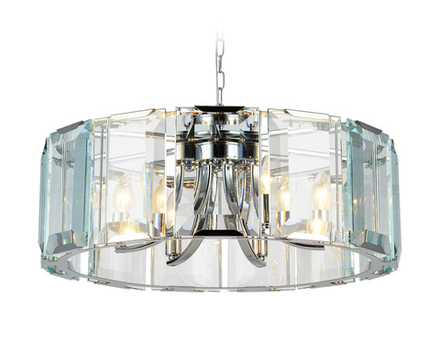Подвесная люстра с хрусталем TR5141 CH/CL хром/прозрачный E14/6 max 40W D600*1000