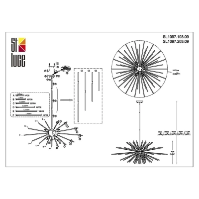 SL1097.103.09 Светильник подвесной ST-Luce Хром G9 9*3W