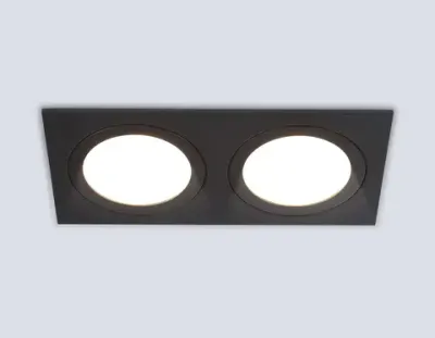 Светильник встраиваемый TN6615/2 BK черный IP44 GX53/2 max 15W  215*110*24