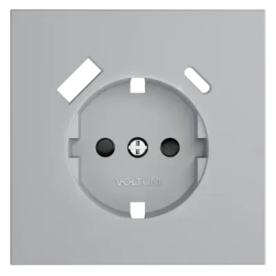 VLS001016 Накладка для розетки с заземлением и защитными шторками, с USB A+C, S70 (серый). (ТМ Maytoni)