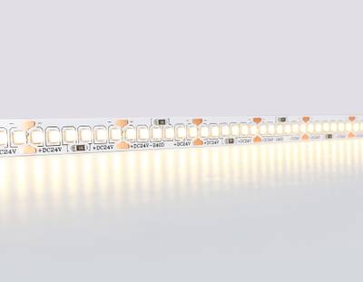 Светодиодная лента GS3301 2835 240Led/ 18W m/ 24V IP20 3000K/ 5000*10*1.2mm/ кратность резки 25mm (2 конт.)