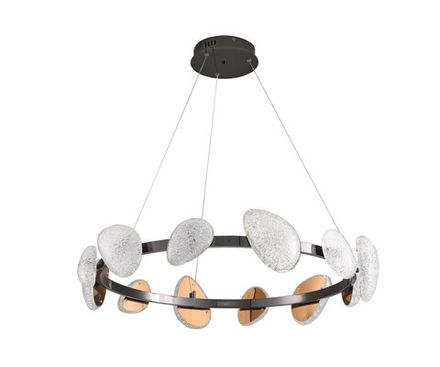 Люстра диммируемая Юнни черный жемчуг d80 h120 Led 6*5W+6*7W (4000K) с пультом ДУ