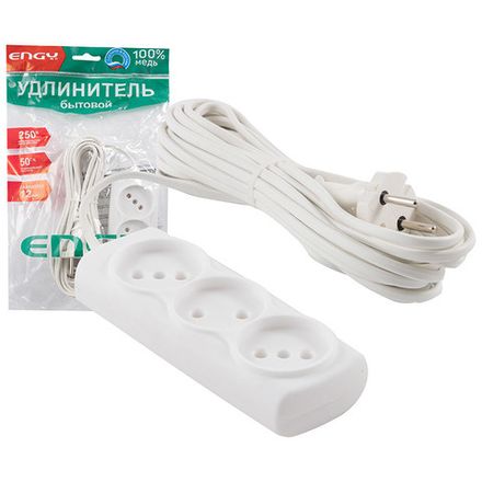 Удлинитель ENGY "Эконом" 7м/3роз. (ШВВП 2х0,75)