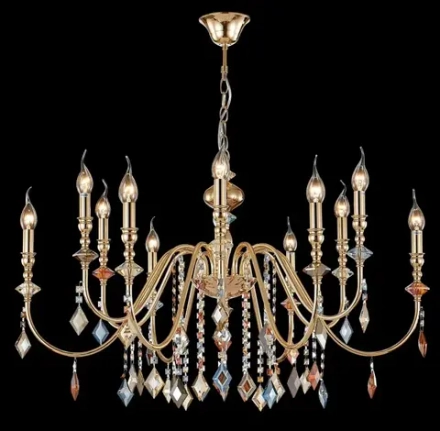 Люстра Crystal Lux MERCEDES SP6+6 GOLD/COLOR 0951/312