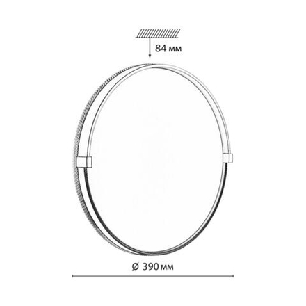 7647/DL PALE SN 189 Светильник пластик/белый/черный/золотой LED 48Вт 4000К D390 IP43 OLIDI BLACK