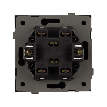Механизм выключателя двухклавишный проходной SWT-TENDO-MKP2-SFPL-GR (230V, 10A) (Arlight, -)