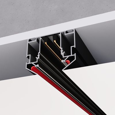 ST046.429.02 Шинопровод 220 под натяжной потолок  ST-Luce Черный Длина 2000мм (Заглушки 2+2 в ком)