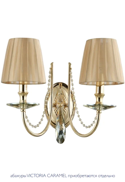 Бра Crystal Lux VICTORIA AP2 GOLD/AMBER 3340/402