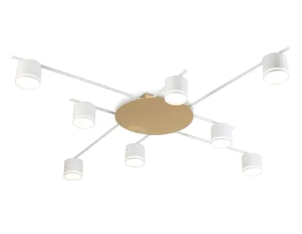Светильник потолочный FL51759/8 WH/GD белый/золото GX53/8 max 12W 870*870*95