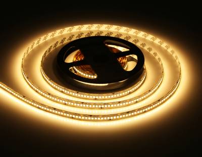 Светодиодная лента GS1401 2835 240Led/ 17W m/ 12V IP20 3000K/ 5000*10*1.2mm/ кратность резки 25mm (2 конт.)