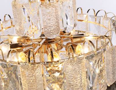 Подвесная люстра с хрусталем TR5233/12 SGD/CL/FR золото/прозрачный/белый матовый E27*12 max 40W D600*610