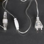 A-209 светодиодная гирлянда длиной 10м прозрачный провод, с насадками "фонарик" 8х6см.