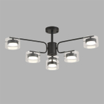 8349/6C COMFI LN26 232 черный/прозрачный, металл/стекло Светильник потолочный LED GX53 6*7W 220V NATALINA