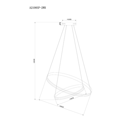 Подвесная люстра Arte Lamp MERIDIANA A2198SP-2WH, 1хLED