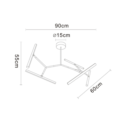 Люстра на штанге Arte lamp ZULU A2170PL-49BK, 1хLED