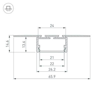 Профиль PLS-LOCK-H15-T-HIDE-2000 (Arlight, Алюминий)