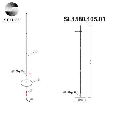 SL1580.105.01 Торшер ST-Luce Никель/Белый LED 1*25W 3200K