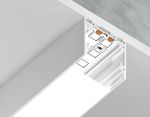 Алюминиевый профиль накладной/подвесной "Profile System" GP2500WH белый/матовый рассеиватель 2000*25*25, 2 заглушки, 4 крепления в комплекте (для ленты до 23мм)