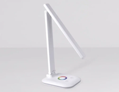 Светодиодная настольная лампа с RGB подсветкой DE530 WH белый LED 3000-6400K+RGB 8W