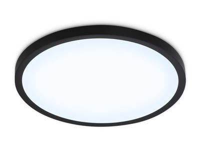 Светильник светодиодный ультратонкий FZ1957 BK черный IP54 26W 5000K D370*15 (Без ПДУ)