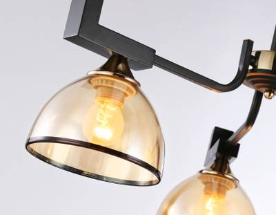 Подвесная люстра TR9098/3 BK/GD/TI черный/золото/янтарь E27*3 max 40W D600*316