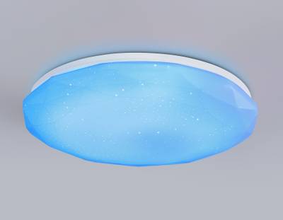 Потолочный светодиодный светильник с пультом FZ418 WH белый IP20 66W 3000K-6500K+RGB D480*65 (ПДУ ИК)