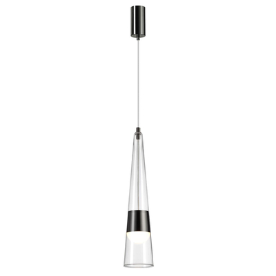 5044/12L L-VISION ODL24 435 глянц.темн.хром/прозрачный/металл/стекло Подвес LED 12W 3000K 1334Лм LUMP
