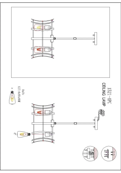 Люстра 2в1 Werk 1521-4PC. ТМ Favourite