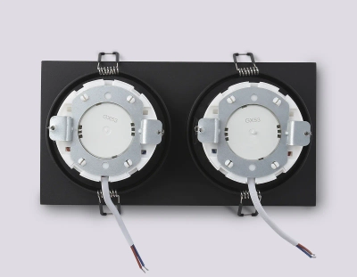 Светильник встраиваемый TN52344/2 SBK/GBK черный песок/черный глянец GX53 max 12W 220*115*25