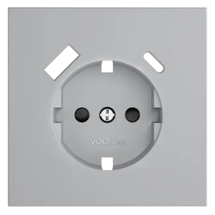 VLS001016 Накладка для розетки с заземлением и защитными шторками, с USB A+C, S70 (серый). (ТМ Maytoni)