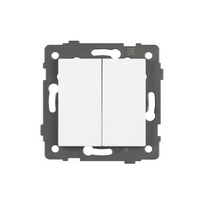 Механизм выключателя двухклавишный проходной SWT-MKP2-PL-WH-V (250V, 10A) (Arlight, -)