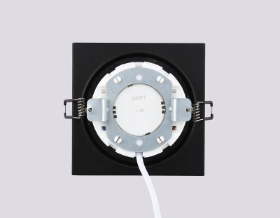 Светильник встраиваемый TN52342 SBK/GBK черный песок/черный глянец GX53 max 12W 115*115*25